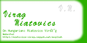 virag miatovics business card